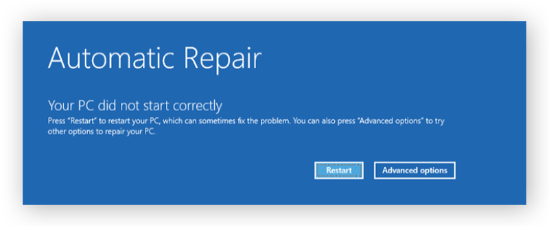 Iniciar una reparación automática