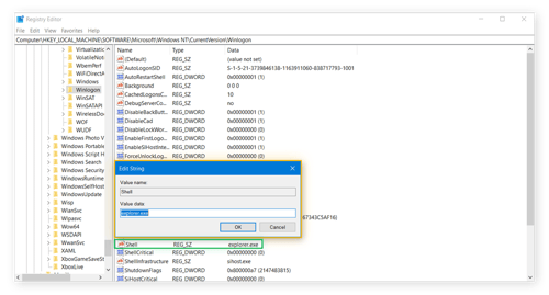 Windowsレジストリの編集