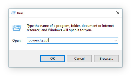 Opening the Run program in Windows.